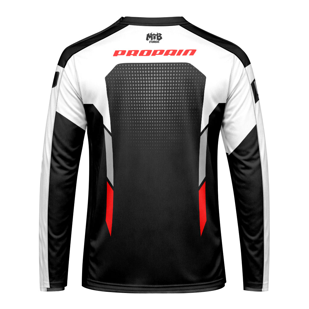 Propain Factory Racing MTB Black White Red Long Sleeve Mountain Bike Jersey