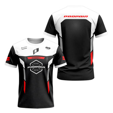 Propain Factory Racing MTB Black White Red Short Sleeve Mountain Bike Jersey