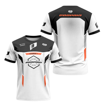 Propain Factory Racing MTB White Orange Short Sleeve Mountain Bike Jersey