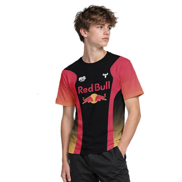 Red Bull Black Red Factory Race Youth Short Sleeve Mountain Bike Jersey – Boy Lifestyle View