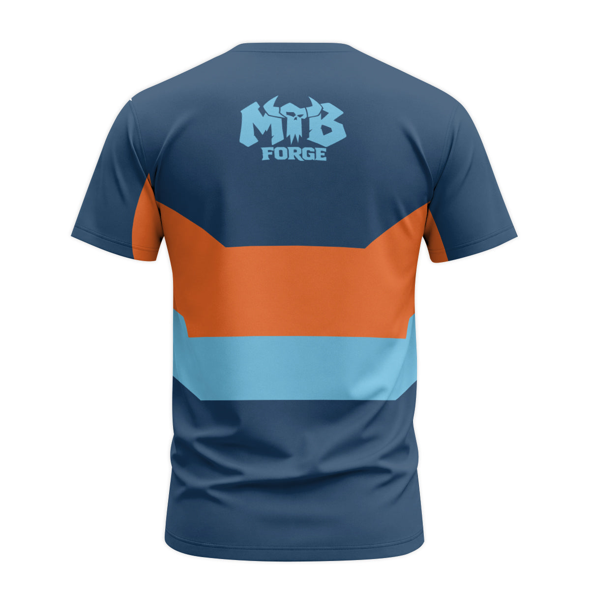 Red Bull Blue Orange Color Block Youth Short Sleeve Mountain Bike Jersey – Front View Mockup