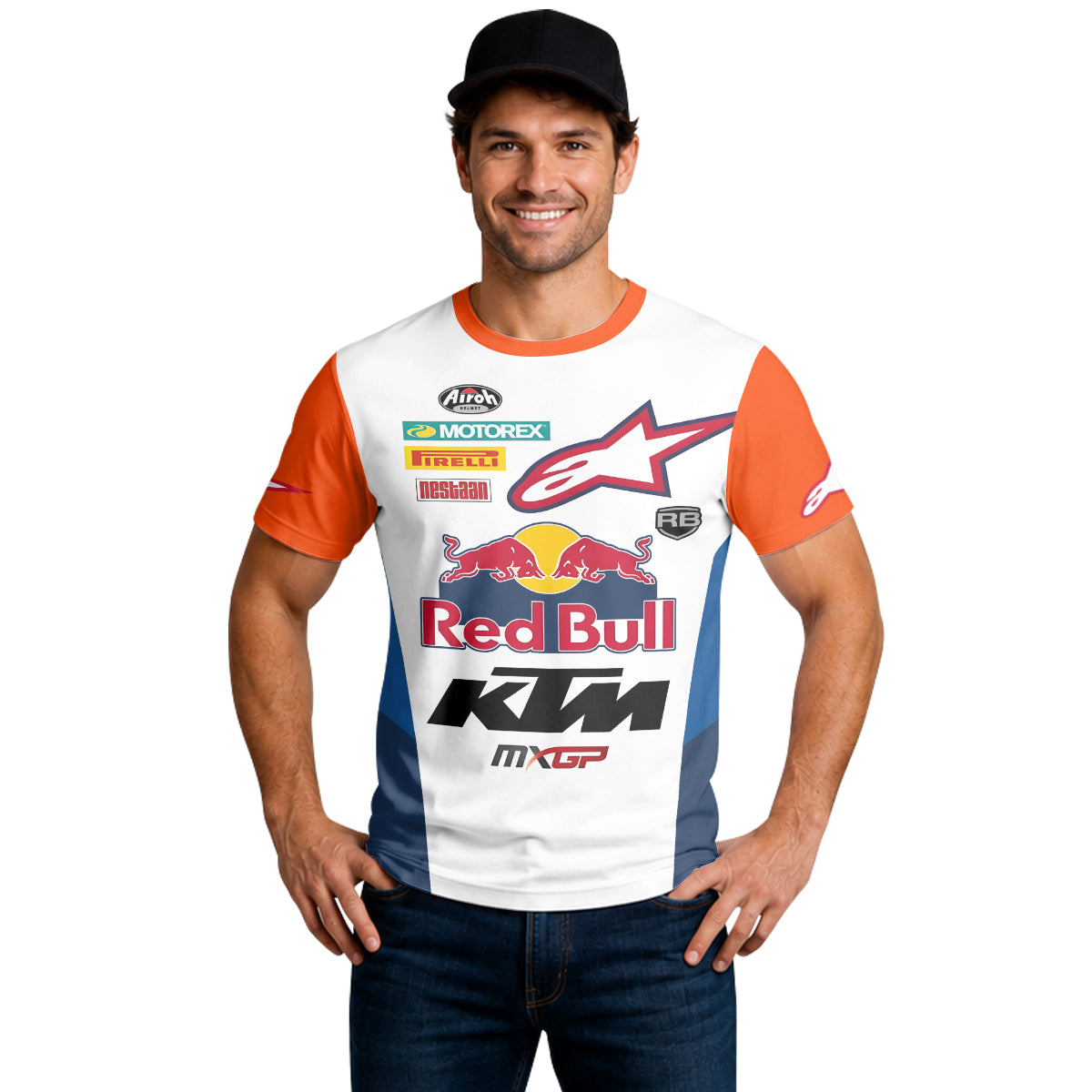 Red Bull KTM 84 Orange White Factory Racing Short Sleeve Motocross Jersey – Lifestyle View