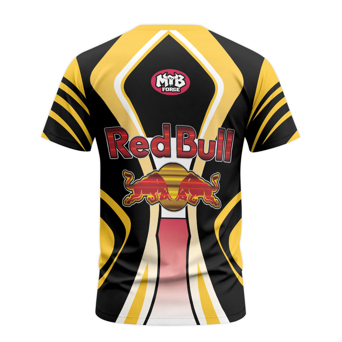 Red Bull MTB Retro Youth Short Sleeve Mountain Bike Jersey – Back View Mockup