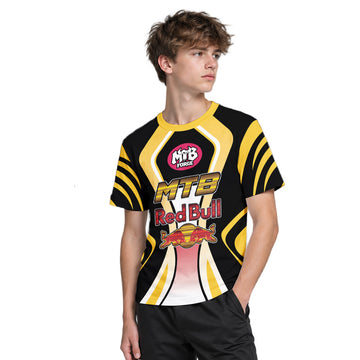 Red Bull MTB Retro Youth Short Sleeve Mountain Bike Jersey – Boy Lifestyle View