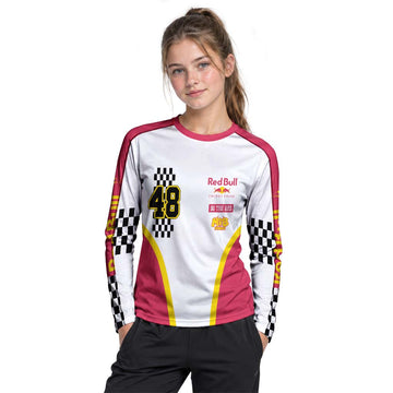 Red Bull Racing 48 Youth Long Sleeve Motocross Jersey – Girl Lifestyle View