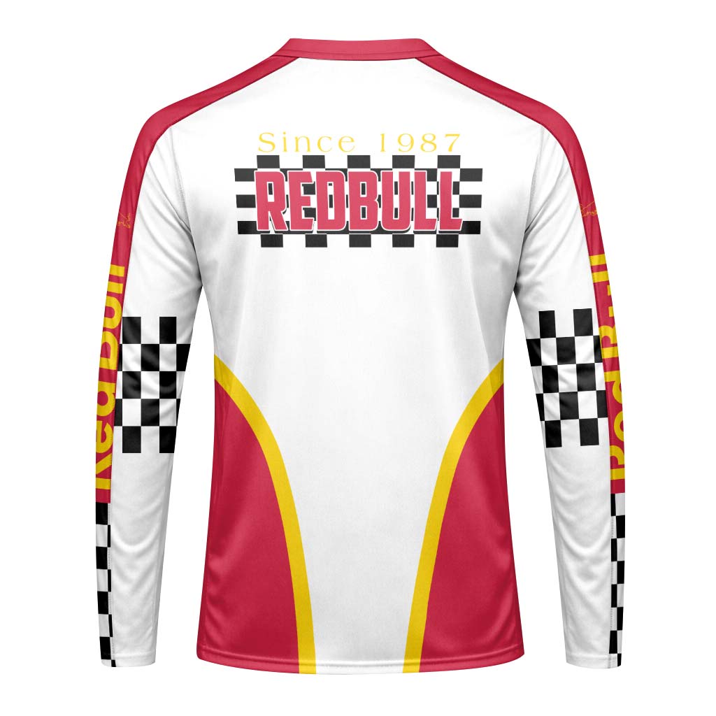 Red Bull Racing 48 Youth Long Sleeve Motocross Jersey – Back View Mockup