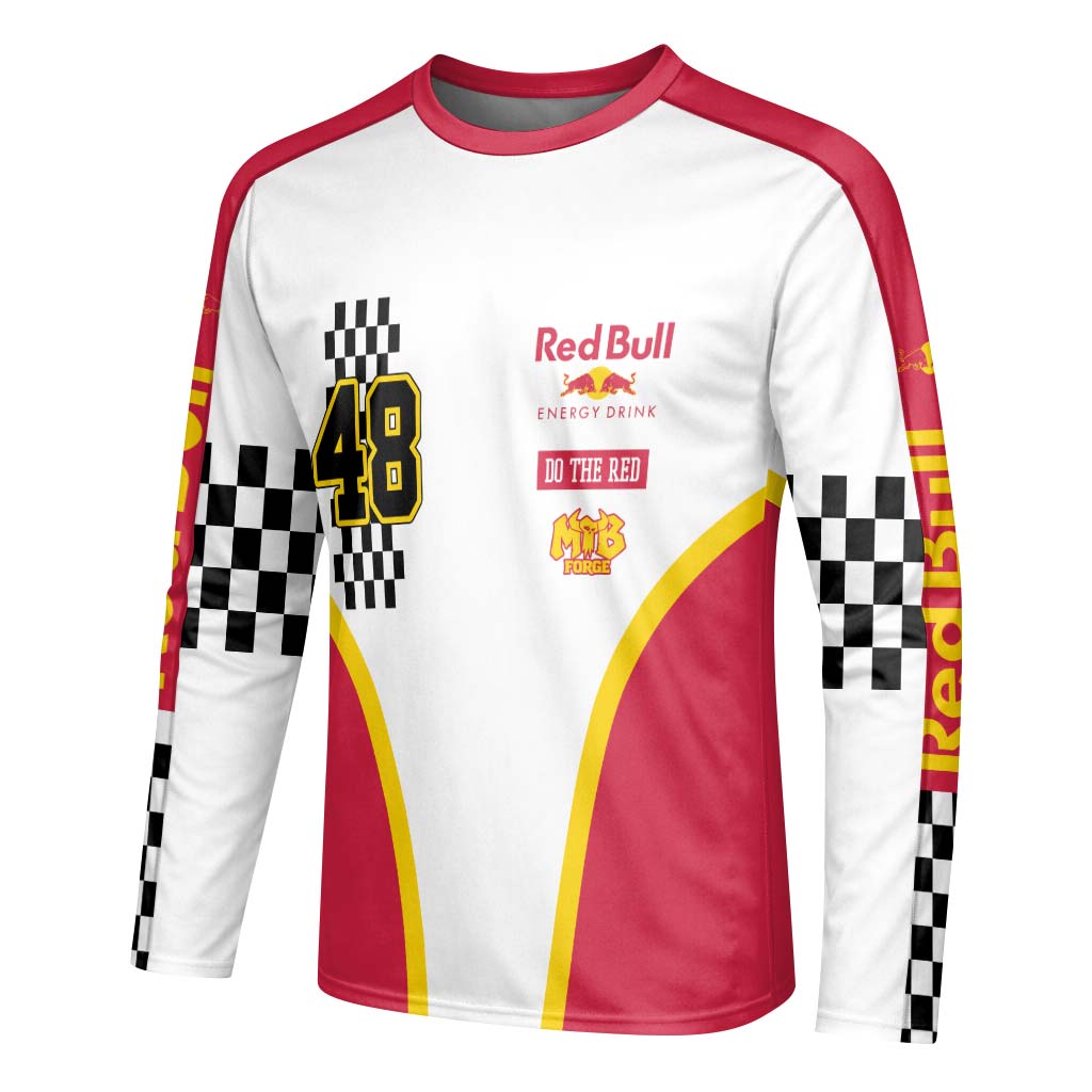 Red Bull Racing 48 Youth Long Sleeve Motocross Jersey – Left Side View Mockup