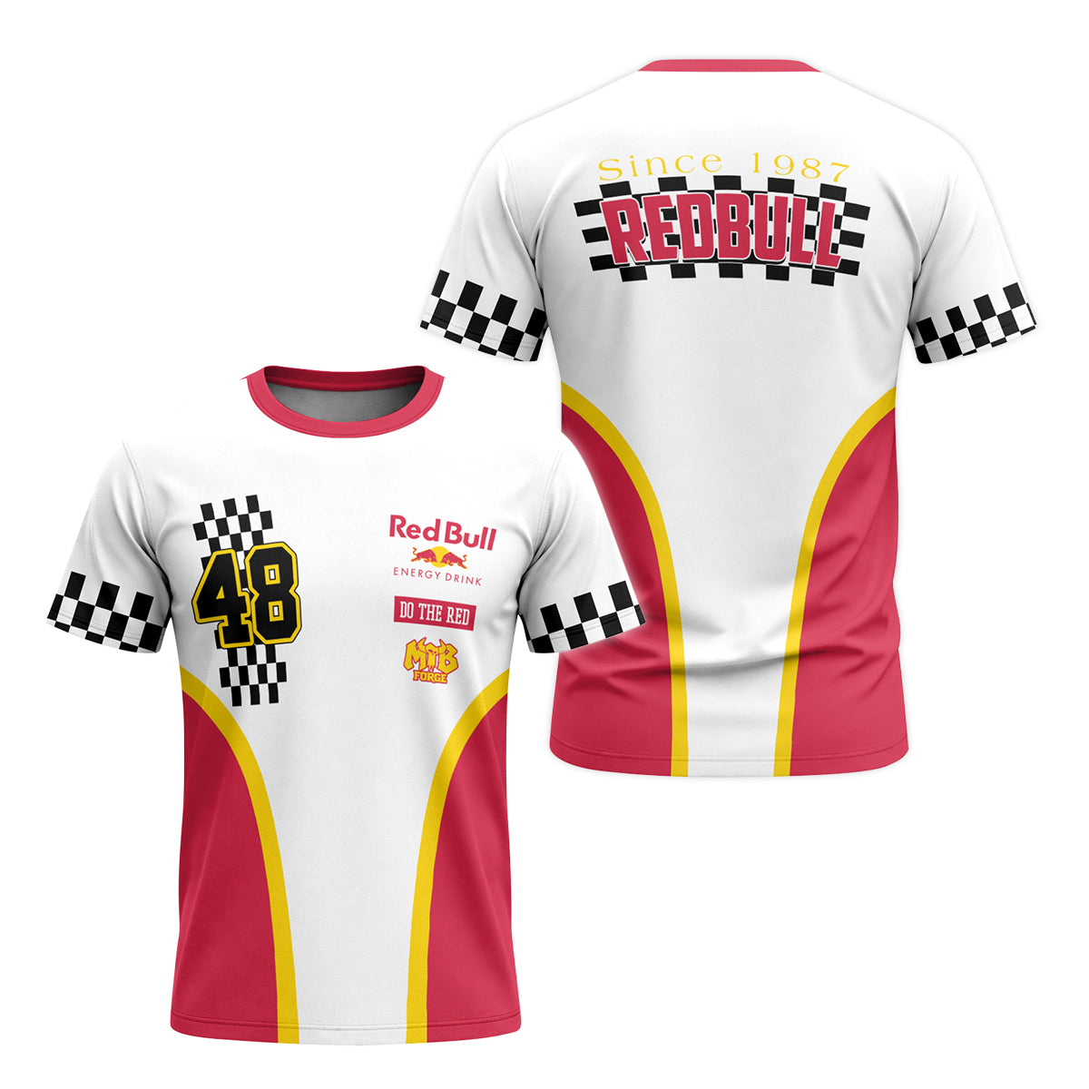 Red Bull Racing 48 Youth Short Sleeve Motocross Jersey – Front and Back View