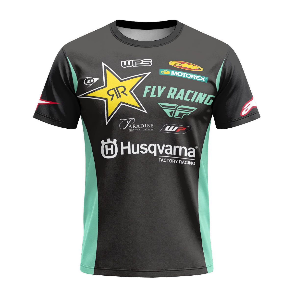 RJ Hampshire #24 Rockstar Energy Husqvarna Short Sleeve Motocross Jersey – Front View Mockup