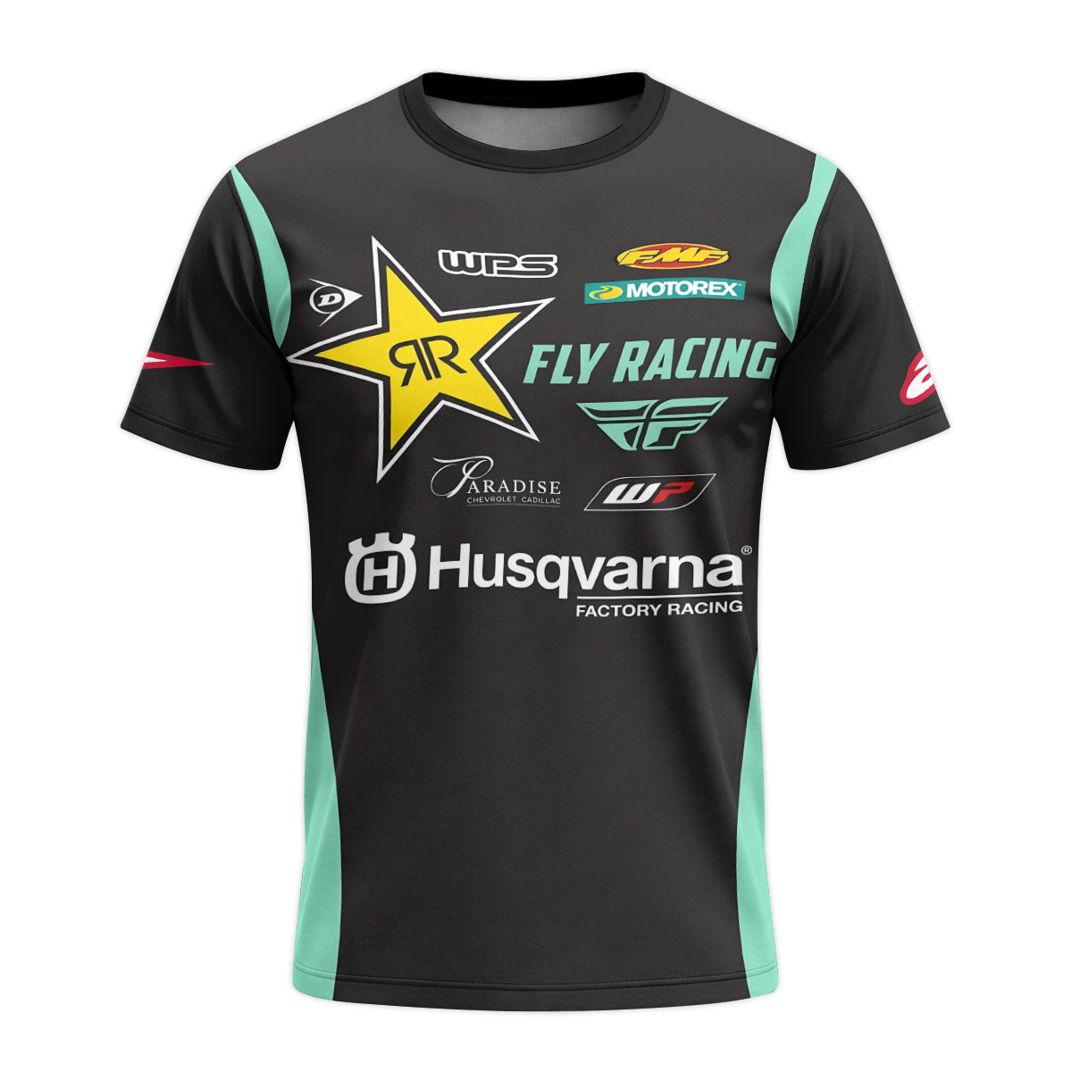 RJ Hampshire #24 Rockstar Energy Husqvarna Youth Short Sleeve Motocross Jersey – Front View Mockup