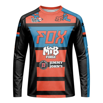 Roczen 94 Fox Jimmy Johns Blue Red Long Sleeve Motocross Jersey - front view mockup