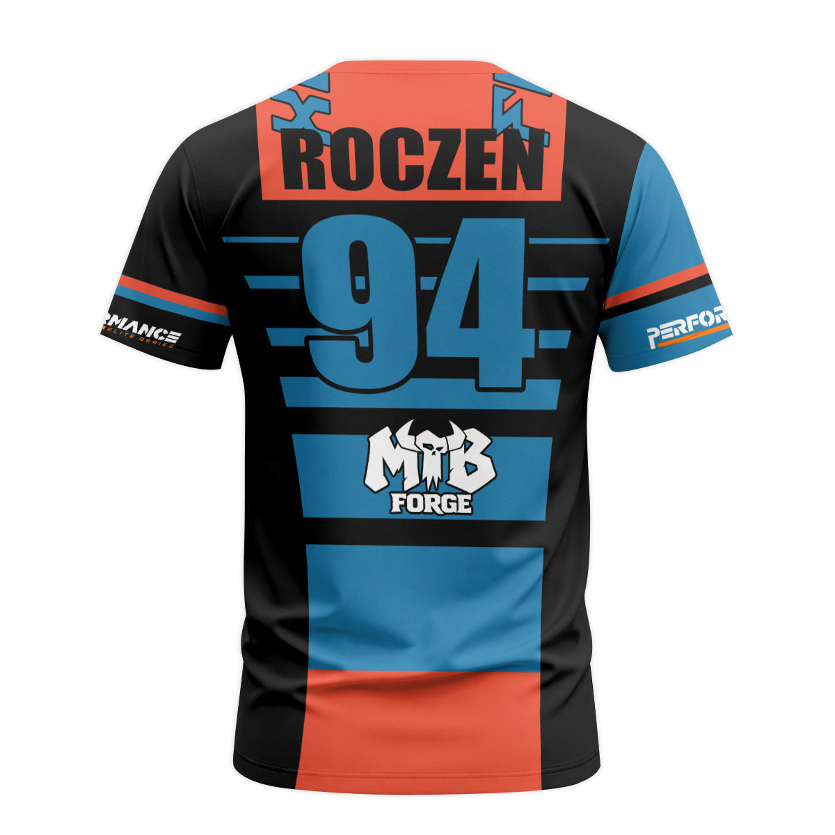 Roczen 94 Jimmy Johns Blue Red Long Sleeve Motocross Jersey – Left Side View Mockup