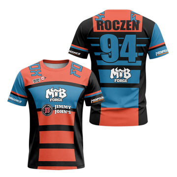 Roczen 94 Jimmy Johns Blue Red Long Sleeve Motocross Jersey – Front View Mockup
