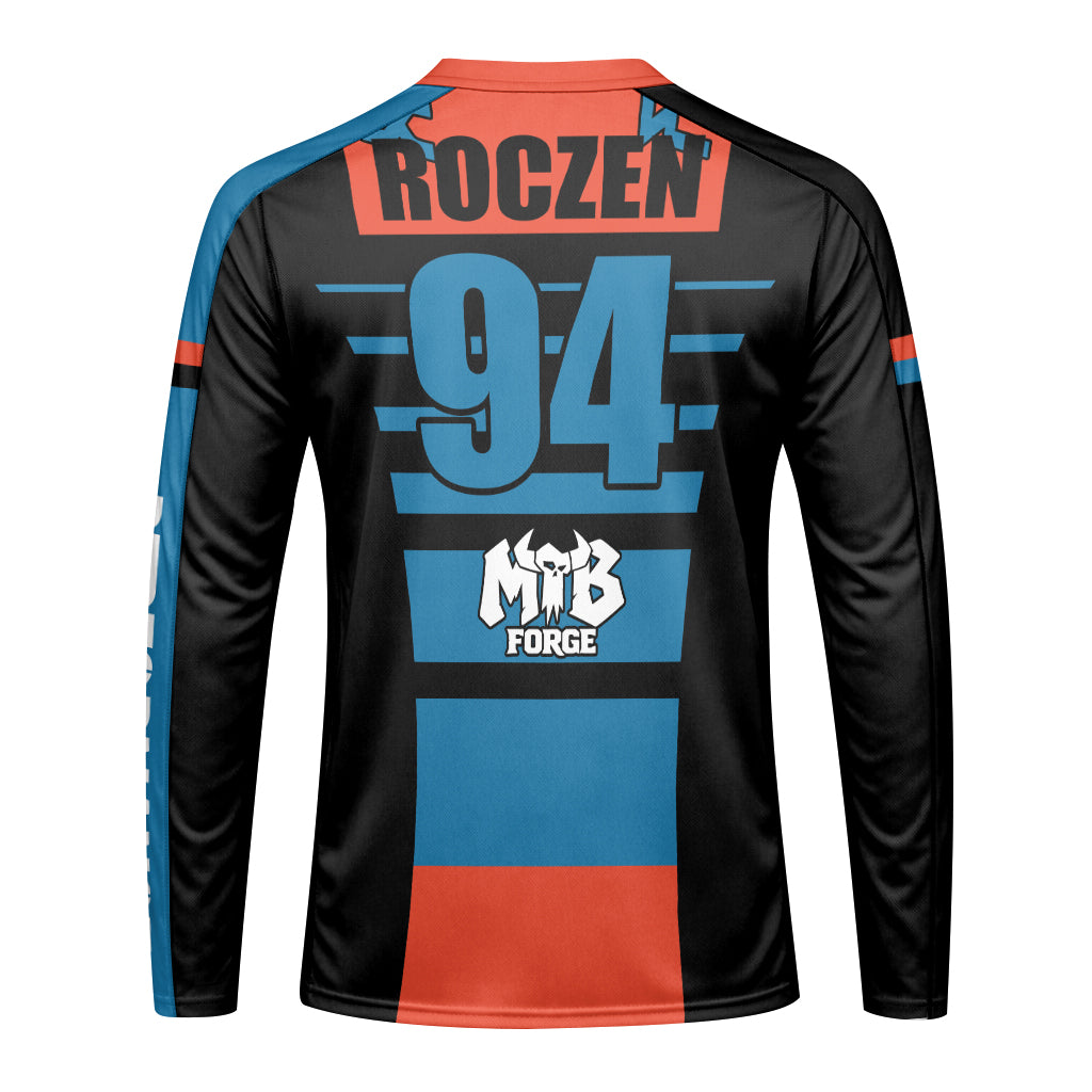 Roczen 94 Jimmy Johns Blue Red Short Sleeve Motocross Jersey – Front View Mockup