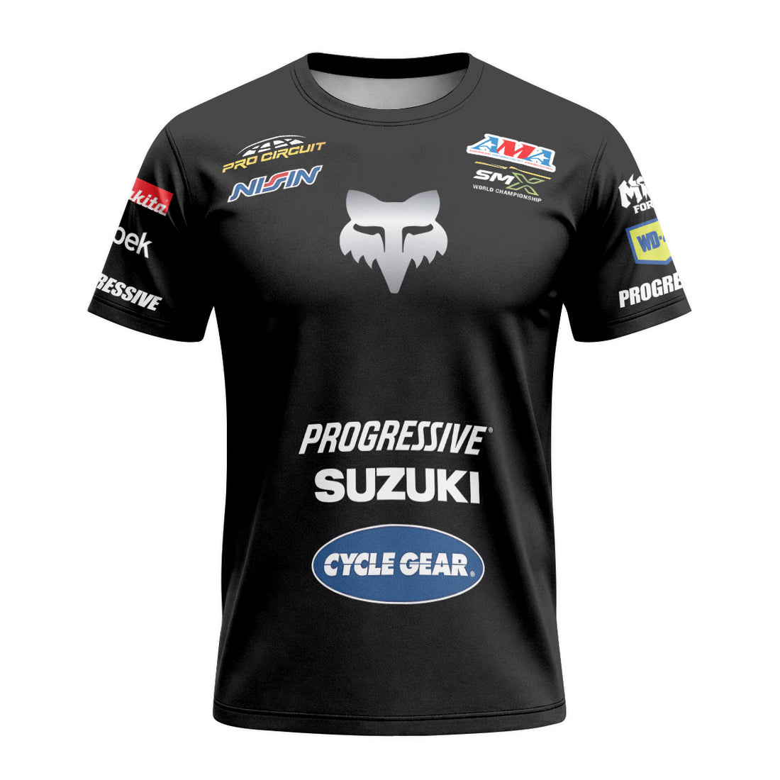 Roczen 94 Suzuki Progressive Black Short Sleeve Motocross Jersey - front and back view