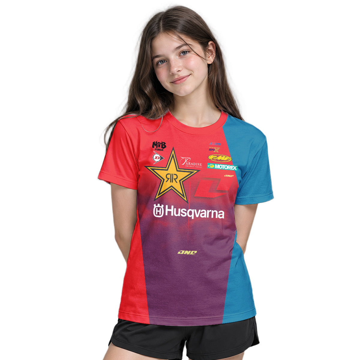 Ryder DiFrancesco #34 Rockstar Husqvarna Youth Short Sleeve Motocross Jersey – Girl Lifestyle View
