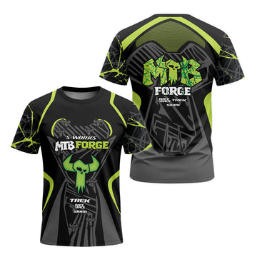 S-Works MTB Forge Black Green Short Sleeve Mountain Bike Jersey – Front and Back View