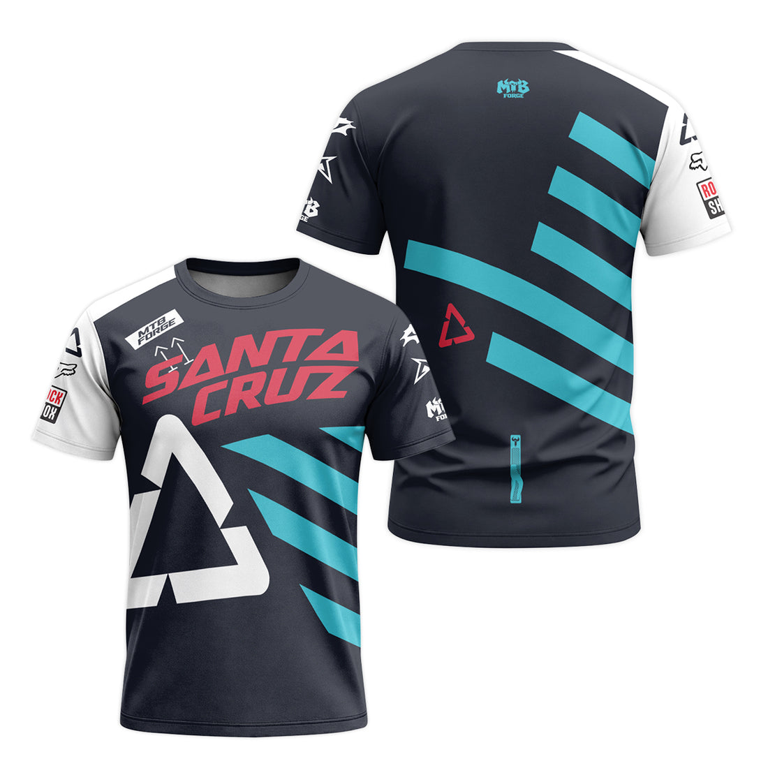 Santa Cruz AMFlow Stealth Race T-Shirt | Santa Cruz Graphic MTB TEE - front and back view