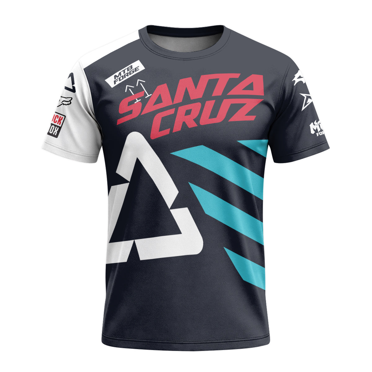 Santa Cruz AMFlow Stealth Race T-Shirt | Santa Cruz Graphic MTB TEE - front view mockup