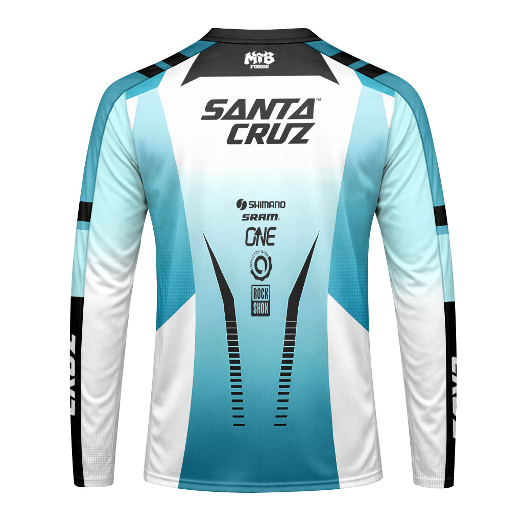 Santa Cruz Aqua Factory Long Sleeve Mountain Bike Jersey - front view mockup