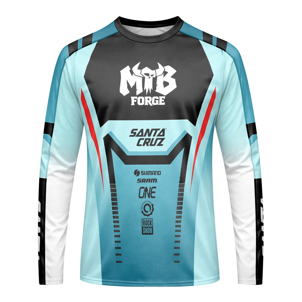 Santa Cruz Aqua Factory Long Sleeve Mountain Bike Jersey - front view mockup
