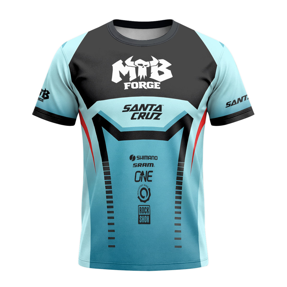 Santa Cruz Aqua Factory Short Sleeve Mountain Bike Jersey - front and back view