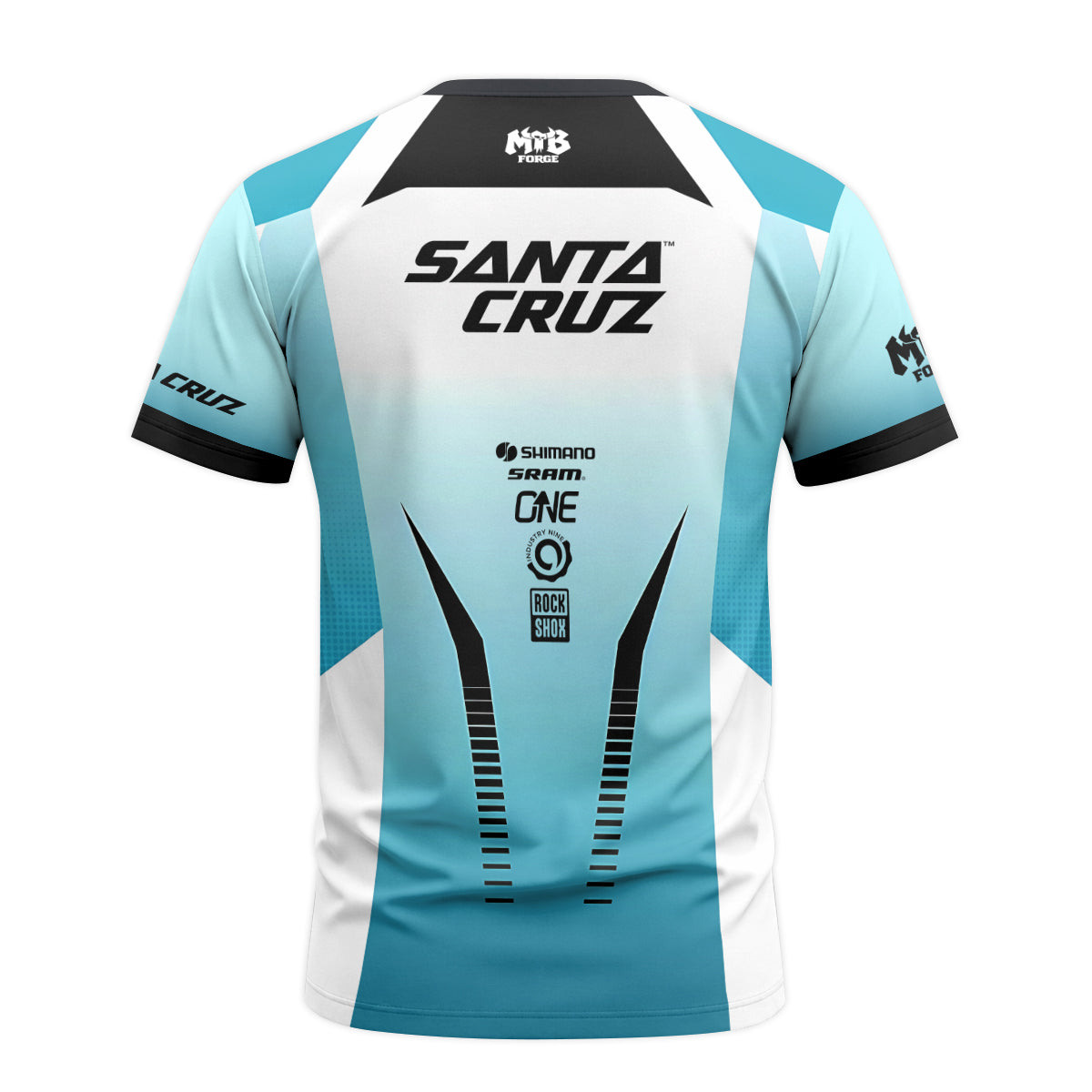 Santa Cruz Aqua Factory Short Sleeve Mountain Bike Jersey - back view mockup