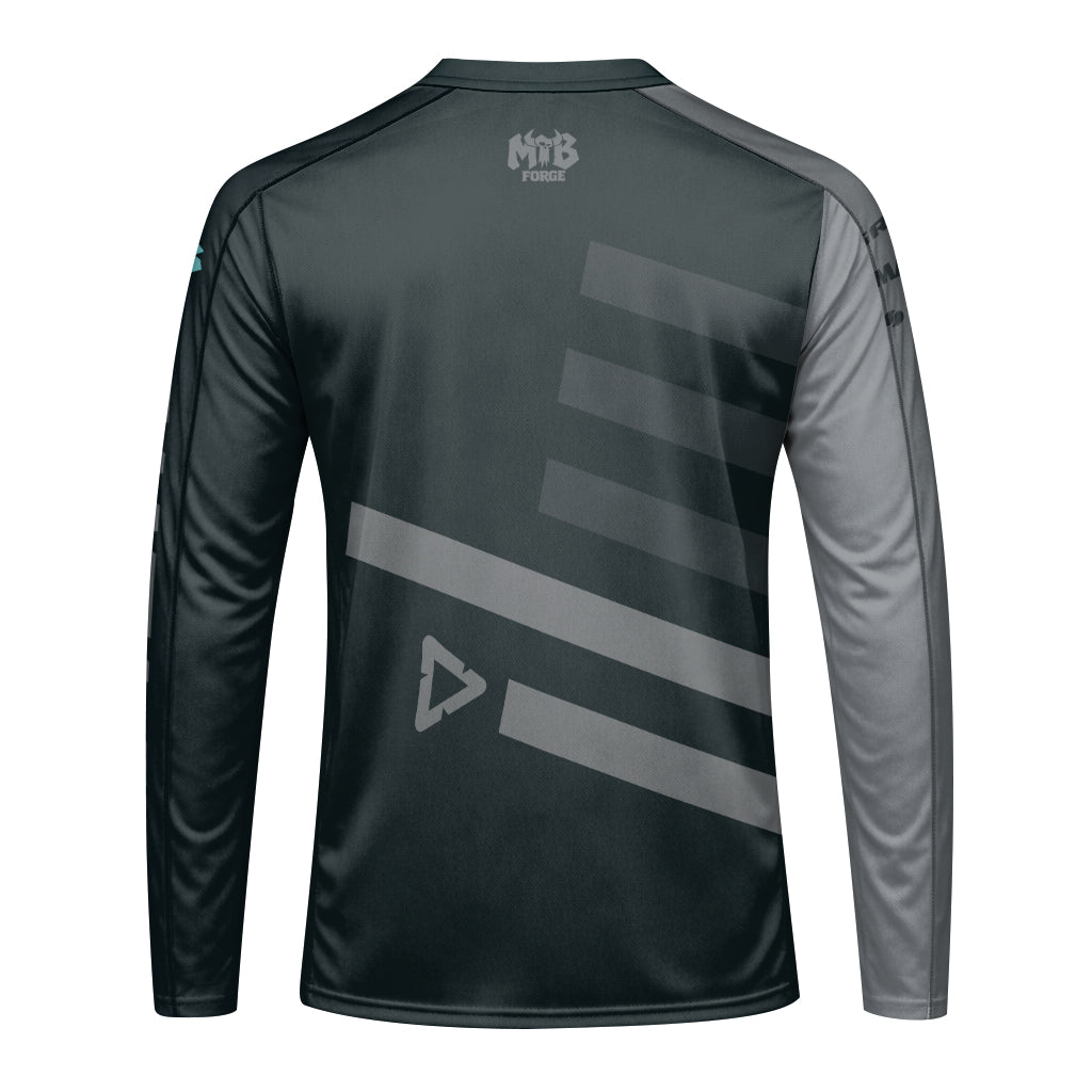 Santa Cruz Black Iridescent Long Sleeve Mountain Bike Jersey - front view mockup