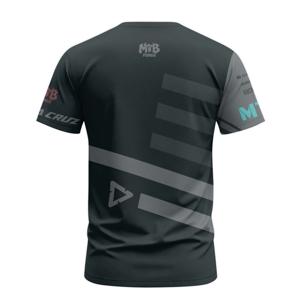 Santa Cruz Black Iridescent Short Sleeve Mountain Bike Jersey - back view mockup