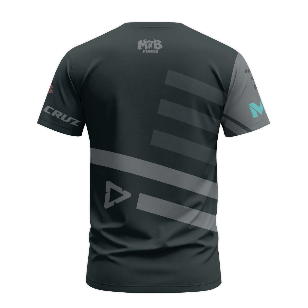 Santa Cruz Black Iridescent Youth Short Sleeve Mountain Bike Jersey – Back View Mockup