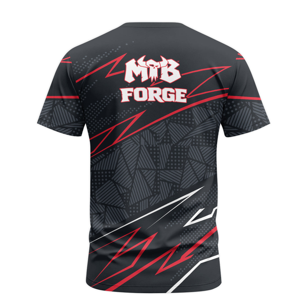 Santa Cruz Black Red Geometric Short Sleeve Mountain Bike Jersey - back view mockup