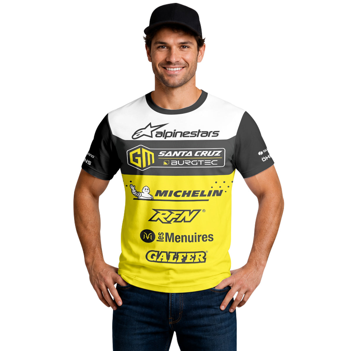 Santa Cruz Burgtec Black Yellow Short Sleeve Mountain Bike Jersey – Lifestyle View