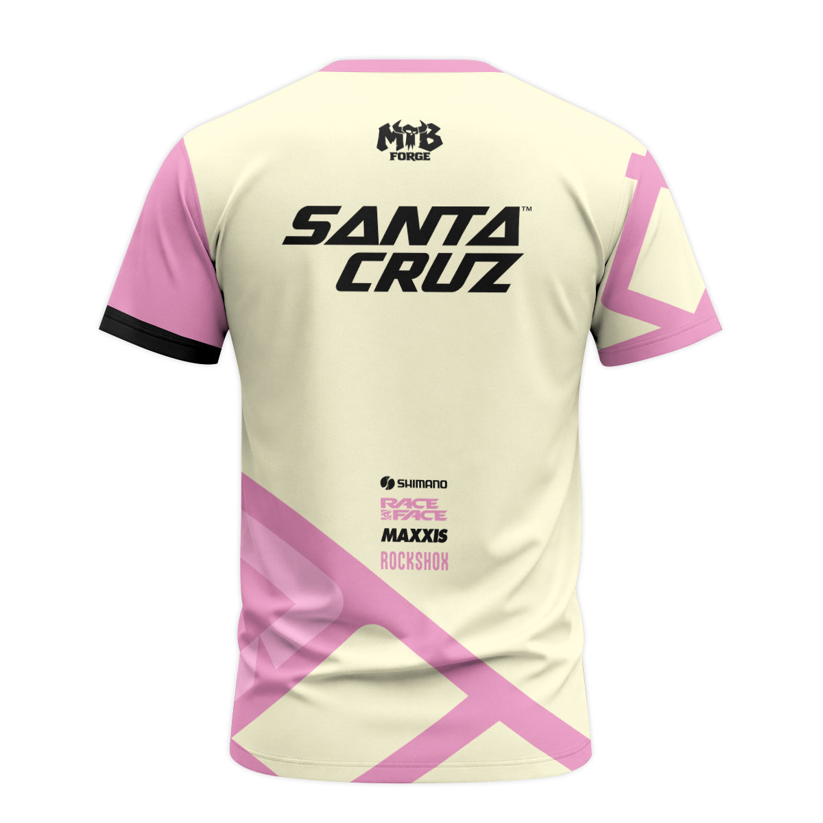 Santa Cruz Cream Pink Short Sleeve Mountain Bike Jersey - back view mockup