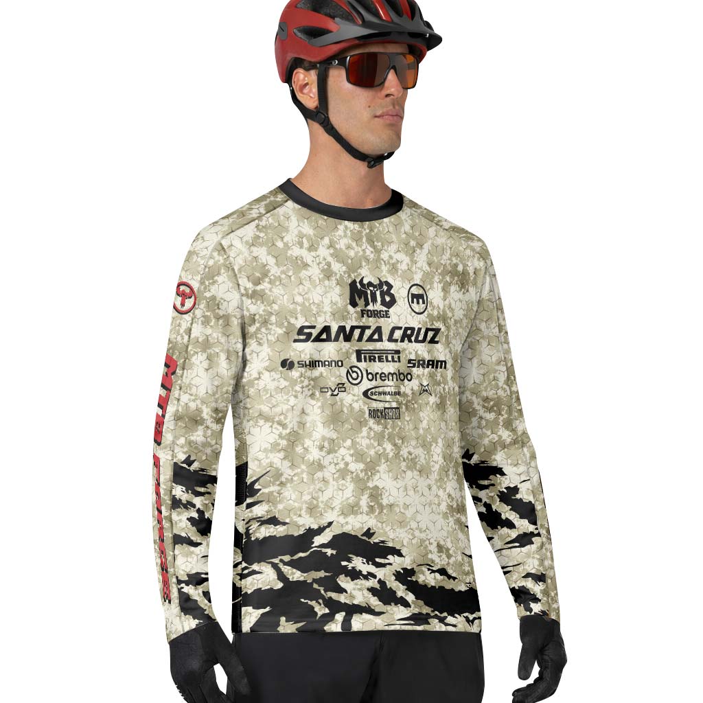 Santa Cruz Desert Camo Downhill Jersey | Santa Cruz Camo Jersey - lifestyle view