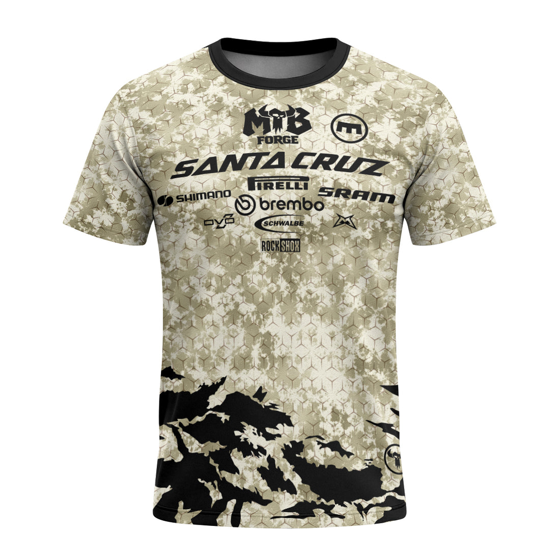 Santa Cruz Desert Camo Race T-Shirt | Desert Camo Mountain Bike TEE - front and back view