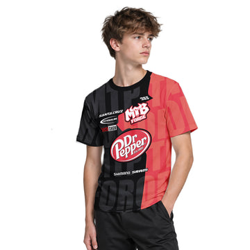 Santa Cruz Dr Pepper Youth Short Sleeve Mountain Bike Jersey – Boy Lifestyle View