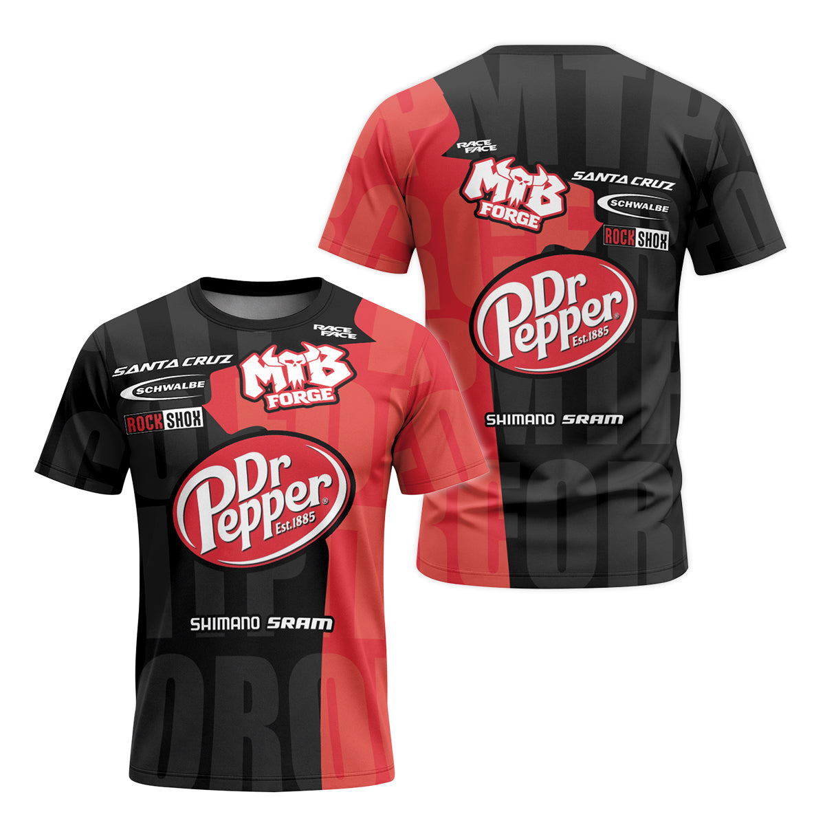 Santa Cruz Dr Pepper Youth Short Sleeve Mountain Bike Jersey – Front and Back View
