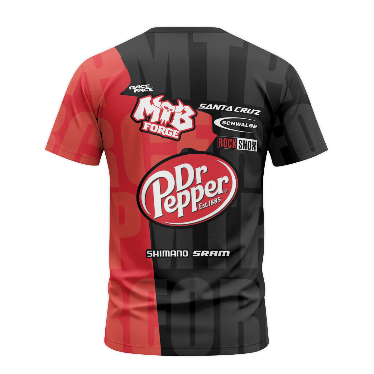 Santa Cruz Dr Pepper Youth Short Sleeve Mountain Bike Jersey – Back View Mockup