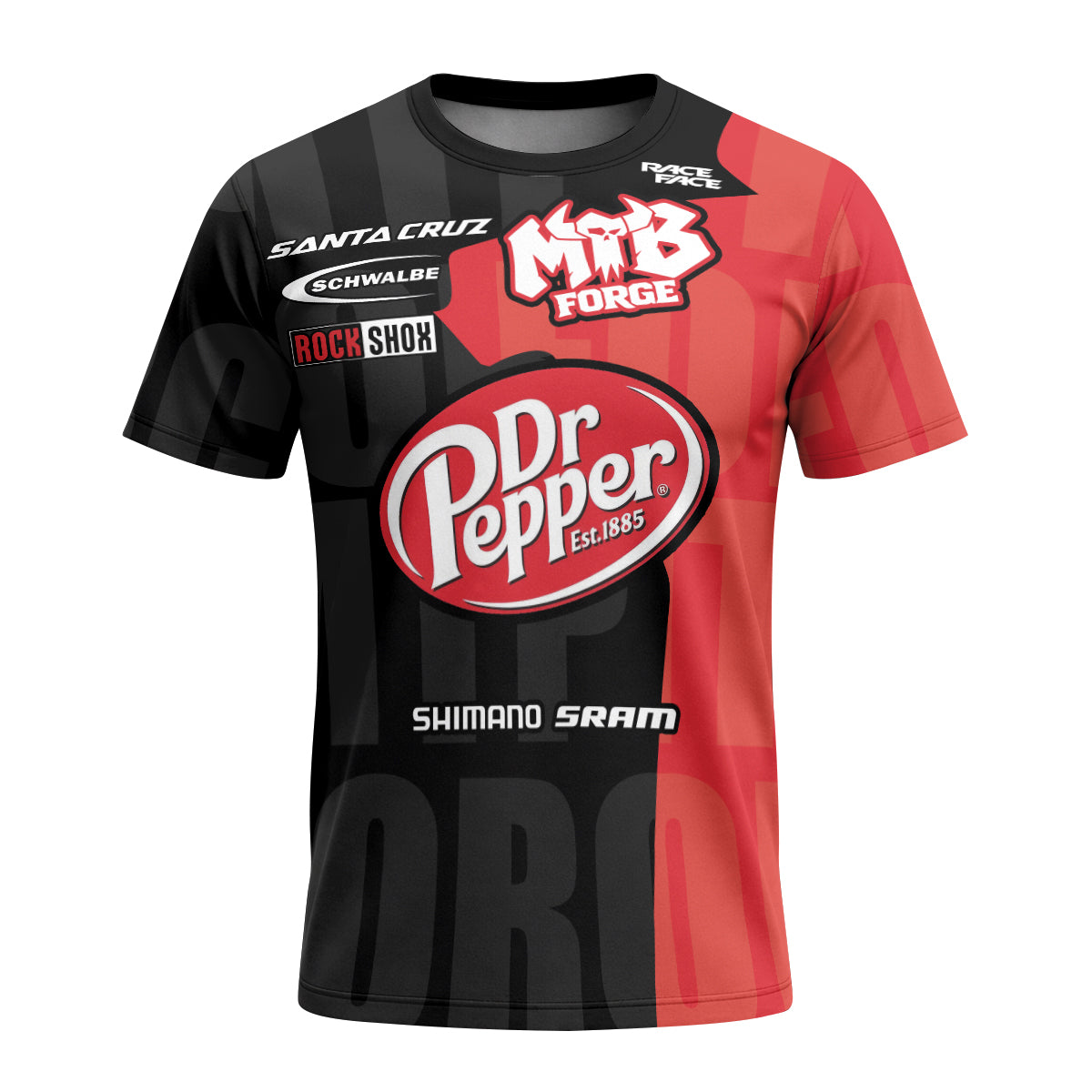 Santa Cruz Dr Pepper Youth Short Sleeve Mountain Bike Jersey – Front View Mockup