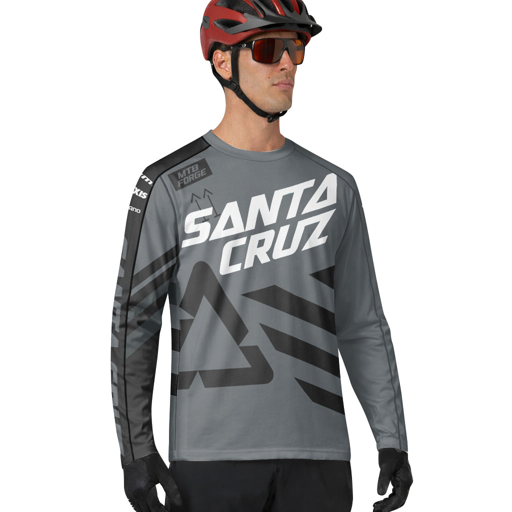 Santa Cruz Gray Black Factory Long Sleeve Mountain Bike Jersey - lifestyle view