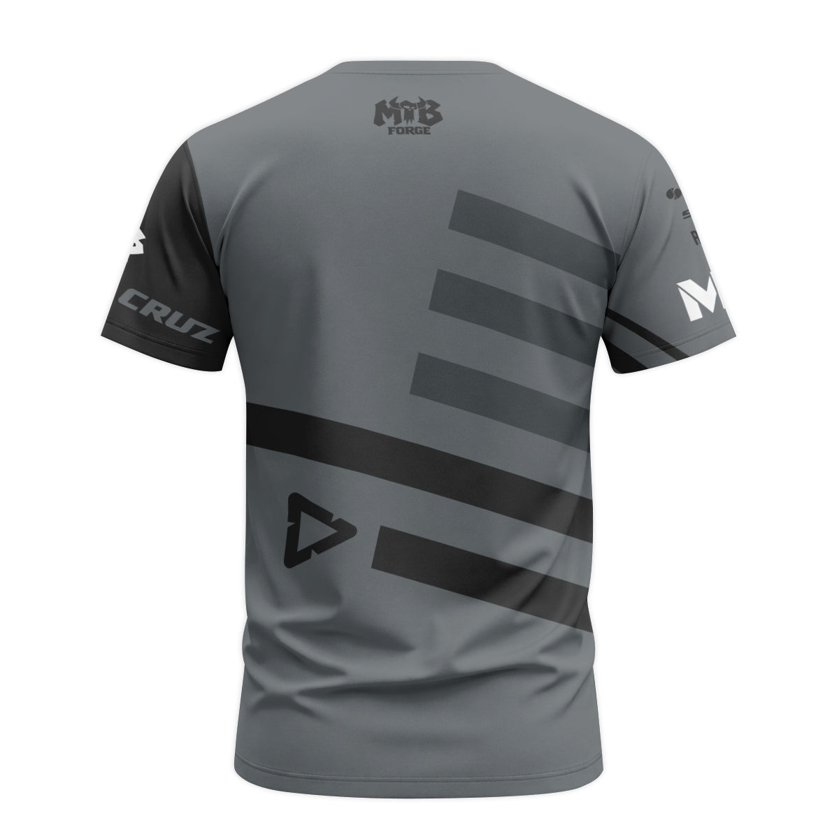 Santa Cruz Gray Black Factory Youth Short Sleeve Mountain Bike Jersey – Back View Mockup
