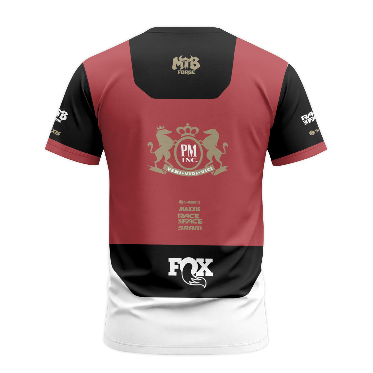 Santa Cruz Marlboro Red Black Factory Short Sleeve Mountain Bike Jersey - back view mockup