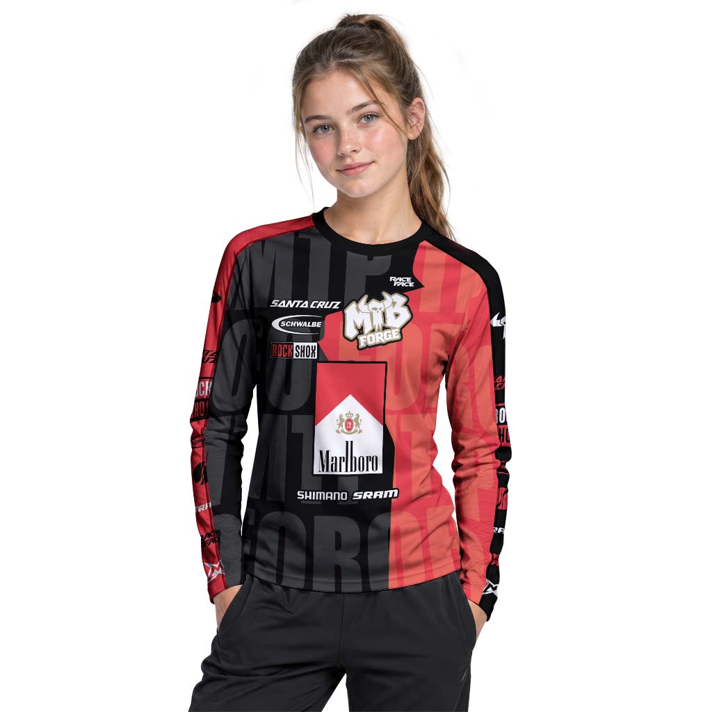 Santa Cruz Marlboro Youth Long Sleeve Mountain Bike Jersey – Girl Lifestyle View