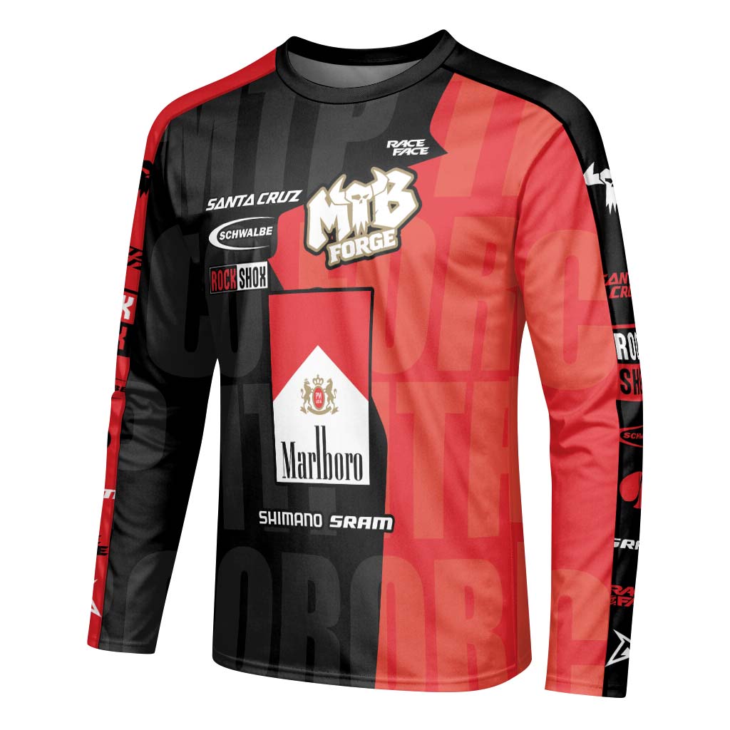 Santa Cruz Marlboro Youth Long Sleeve Mountain Bike Jersey – Left Side View Mockup