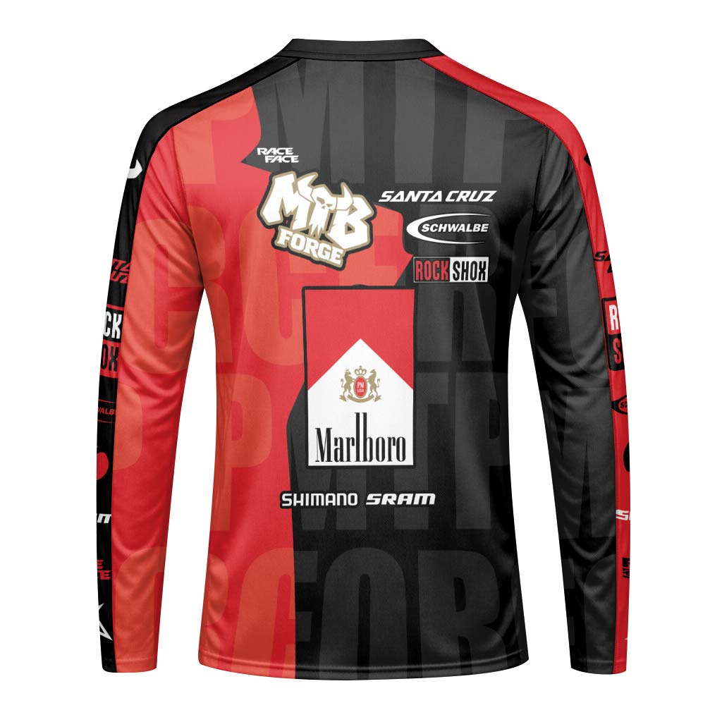 Santa Cruz Marlboro Youth Long Sleeve Mountain Bike Jersey – Back View Mockup