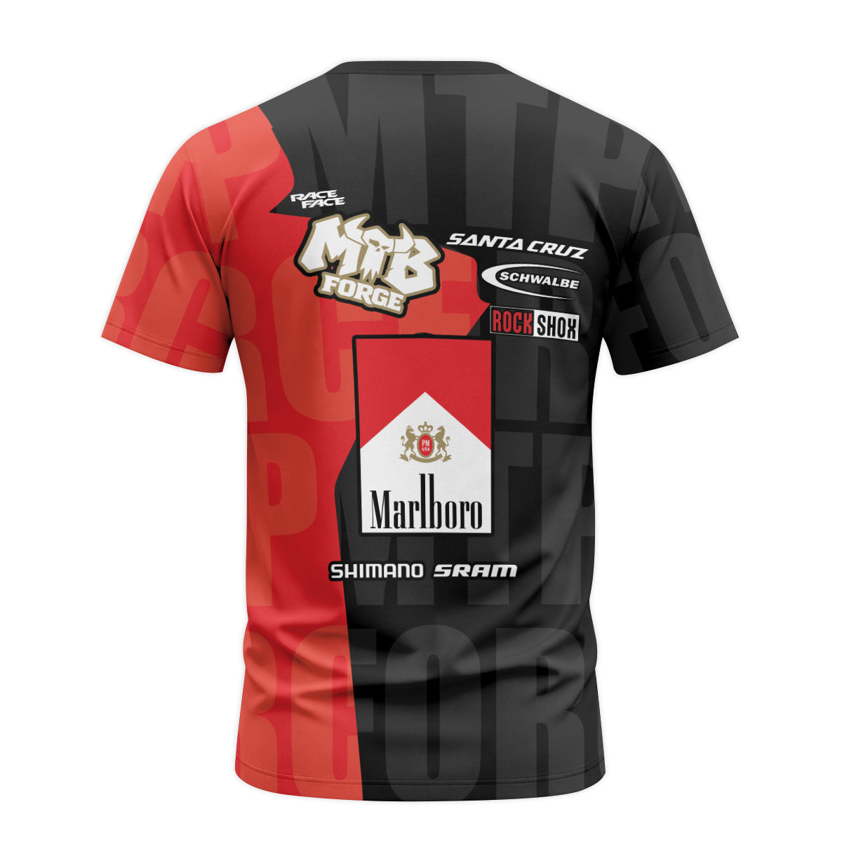 Santa Cruz Marlboro Youth Short Sleeve Mountain Bike Jersey – Back View Mockup