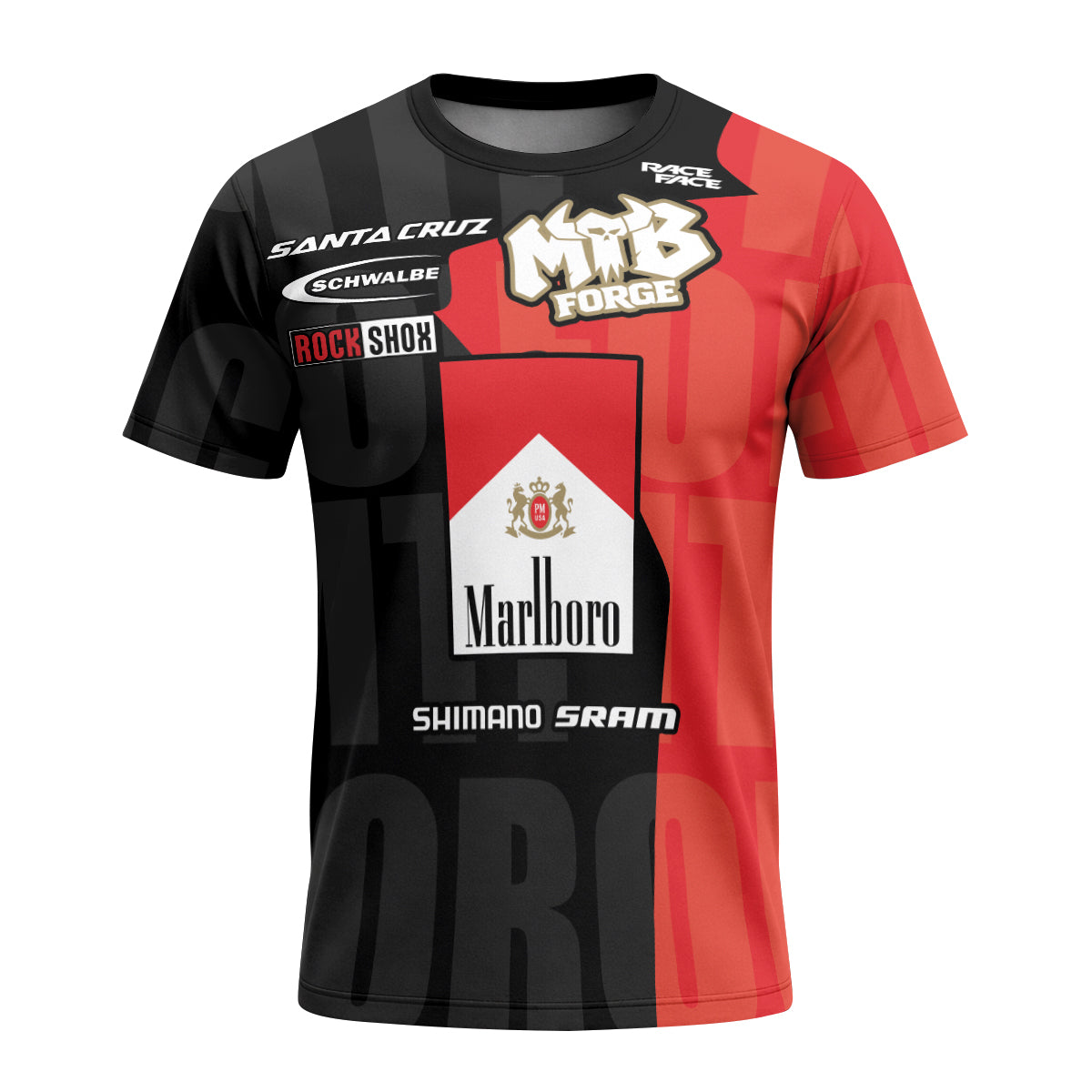 Santa Cruz Marlboro Youth Short Sleeve Mountain Bike Jersey – Front View Mockup