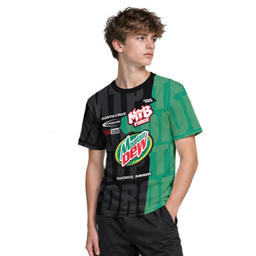 Santa Cruz Mountain Dew Youth Short Sleeve Mountain Bike Jersey – Boy Lifestyle View