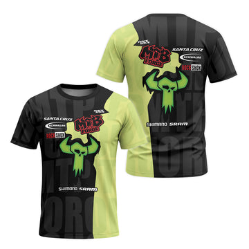 Santa Cruz MTB Forge Black Lime Short Sleeve Mountain Bike Jersey – Front and Back View