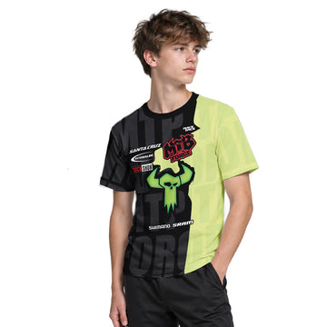 Santa Cruz MTB Forge Black Lime Youth Short Sleeve Mountain Bike Jersey – Boy Lifestyle View